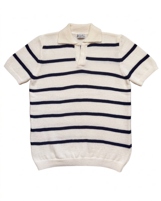 Off-White Striped Knit Polo Shirt